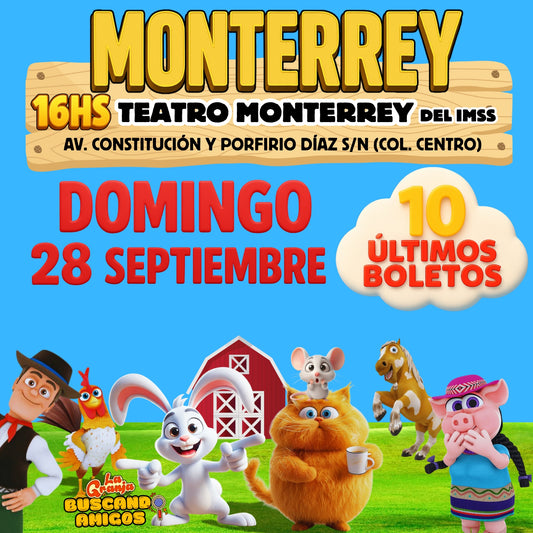 La Granja de Zenón en MONTERREY / 🗓️ 28 de SEPTIEMBRE - 16:00hs