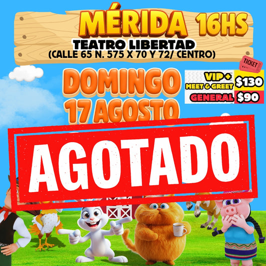 ❌AGOTADO❌ La Granja de Zenón en MÉRIDA-YUCATÁN / 🗓️ 17 de AGOSTO - 16:00hs/