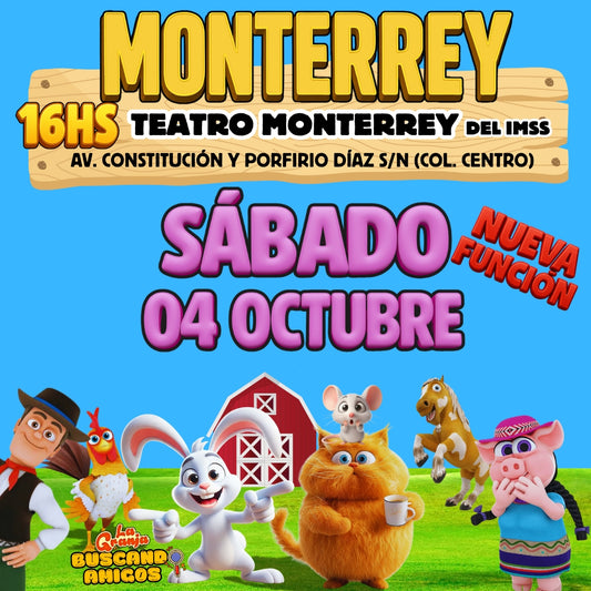 La Granja de Zenón en MONTERREY / 🗓️ 04 de OCTUBRE - 16:00hs / NUEVA FUNCIÓN